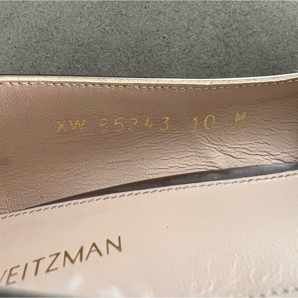 Stuart Weitzman Metallic Low Block Pump, Size 10 - Picture 5 of 5